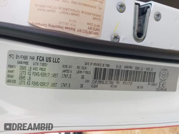 ✅ 2020 Jeep Cherokee Trailhawk • VIN: 1C4PJMBX8LD517802 • Лот: 43383473. Опубликован ранее на IAAI с пробегом 124 124 миль. Бесплатный доступ к архиву аукционных продаж из США и подробный отчёт об истории автомобиля на DreamBid. Изображение 9.