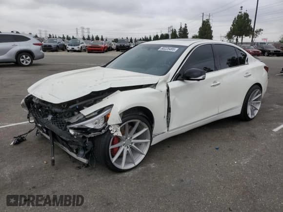 ✅ 2019 Infiniti Q50 Red Sport 400 • VIN: JN1FV7APXKM760662 • Lot: 80225485. Listed on Copart with 73,196 mi. Free auction sales archive from the USA and detailed vehicle history report at DreamBid. Image 1.