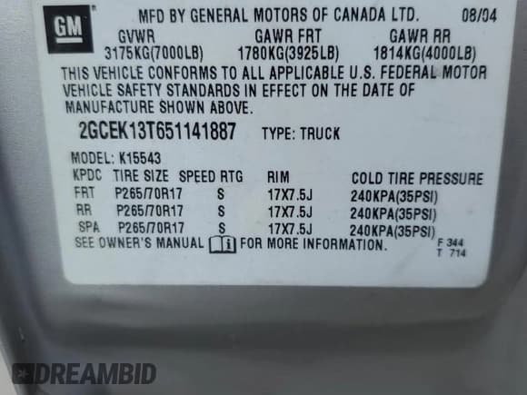 ✅ 2005 Chevrolet Silverado 1500 Z71 • VIN: 2GCEK13T651141887 • Лот: 73577344. Опубликован ранее на Copart с пробегом 220 920 миль. Бесплатный доступ к архиву аукционных продаж из США и подробный отчёт об истории автомобиля на DreamBid. Изображение 12.