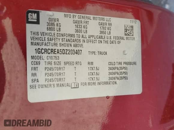 2013 Chevrolet Silverado 1500 LS z VIN 1GCRCREA5DZ203407, wystawiony jako Copart lot #84724705 z przebiegiem 104 205 mil mil oraz Szkoda całkowita • Salvage title. Historia ofert i sprzedaży dostępna na DreamBid. Obrazek 12.