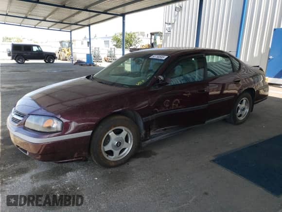 2003 Chevrolet Impala with VIN 2G1WF52KX39229874, listed as a Copart auction lot 60730555 with 145,564 mi miles and Salvage title. Bid and sale history available at DreamBid. Image 1.