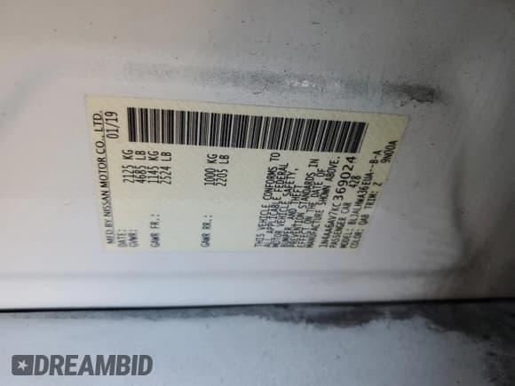 ✅ 2019 Nissan Maxima Platinum • VIN: 1N4AA6AV7KC369024 • Lot: 91062685. Wystawiony na Copart z przebiegiem 36 270 mil. Bezpłatny archiwum sprzedaży aukcyjnych z USA i szczegółowy raport historii pojazdu na DreamBid. Zdjęcie 12.