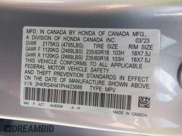 ✅ 2023 Honda CR-V EX • VIN: 2HKRS4H41PH423666 • Lot: 42438816. Wystawiony na IAAI z przebiegiem 35 970 mil. Bezpłatny archiwum sprzedaży aukcyjnych z USA i szczegółowy raport historii pojazdu na DreamBid. Zdjęcie 9.