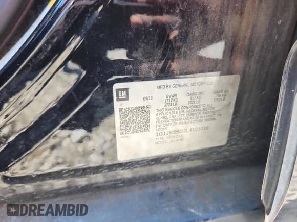 2020 Chevrolet Sonic LS с VIN 1G1JB5SB3L4101016, выставлен на аукционе Copart как лот 65448965 с пробегом 101 218 миль миль и Списание • Salvage title. История ставок и продаж доступна на DreamBid. Изображение 12.