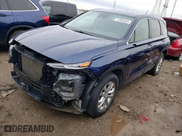 2019 Hyundai Santa Fe SE z VIN 5NMS2CAD3KH104099, wystawiony jako Copart lot #37060083 z przebiegiem 75 704 mil mil oraz . Historia ofert i sprzedaży dostępna na DreamBid. Obrazek 1.