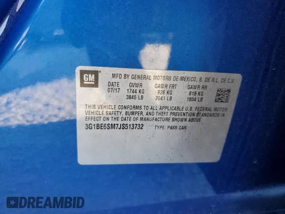 ✅ 2018 Chevrolet Cruze LT • VIN: 3G1BE6SM7JS513732 • Lot: 36132303. Wystawiony na Copart z przebiegiem 56 256 mil mil. Skorzystaj z bezpłatnego archiwum sprzedaży aukcyjnych z USA i zobacz szczegółowy raport historii pojazdu na DreamBid. Zdjęcie 12.