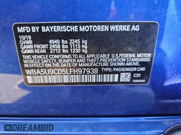 2020 BMW 3 Series M340i xDrive z VIN WBA5U9C05LFH97938, wystawiony jako Copart lot #85898295 z przebiegiem 55 003 mil mil oraz Szkoda całkowita • Salvage title. Historia ofert i sprzedaży dostępna na DreamBid. Obrazek 12.