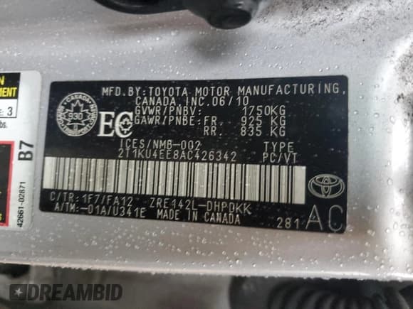 ✅ 2010 Toyota Matrix • VIN: 2T1KU4EE8AC426342 • Lot: 91665075. Wystawiony na Copart z przebiegiem Nie podano. Bezpłatny archiwum sprzedaży aukcyjnych z USA i szczegółowy raport historii pojazdu na DreamBid. Zdjęcie 12.