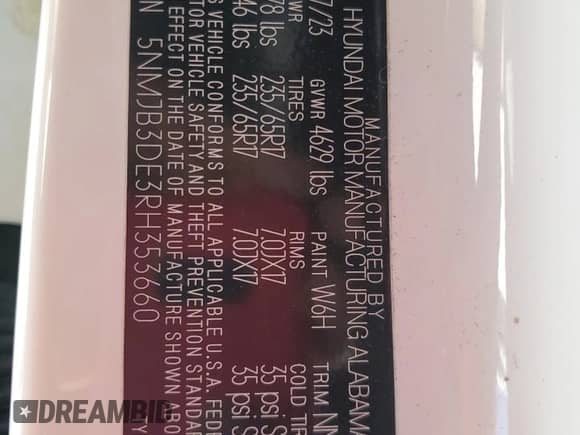 2024 Hyundai Tucson SEL with VIN 5NMJB3DE3RH353660, listed as a Copart auction lot 89930265 with 48,273 mi miles and Non repairable. Bid and sale history available at DreamBid. Image 13.