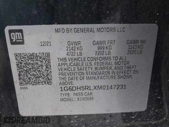 ✅ 2021 Cadillac CT4 V-Series • VIN: 1G6DH5RLXM0147231 • Lot: 42624241. Listed on IAAI with 36,632 mi. Free auction sales archive from the USA and detailed vehicle history report at DreamBid. Image 9.