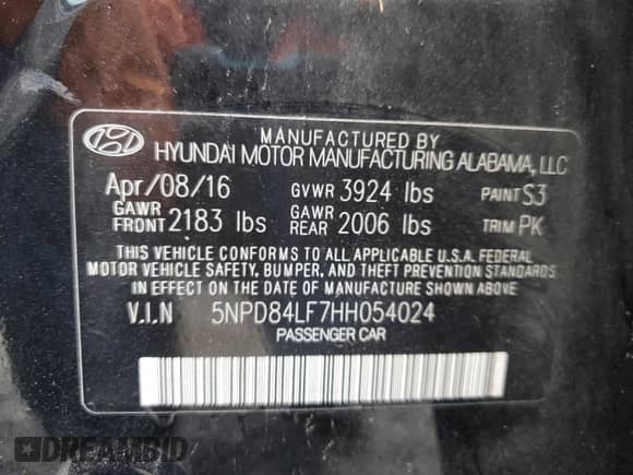 2017 Hyundai Elantra SE with VIN 5NPD84LF7HH054024, listed as a Copart auction lot 90124995 with 119,109 mi miles and Clean title. Bid and sale history available at DreamBid. Image 12.