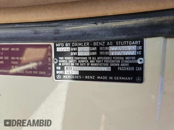 ✅ 1987 Mercedes-Benz 560 SL • VIN: WDBBA48D5HA061899 • Lot: 45910515. Wystawiony na Copart z przebiegiem 68 293 mil. Bezpłatny archiwum sprzedaży aukcyjnych z USA i szczegółowy raport historii pojazdu na DreamBid. Zdjęcie 10.