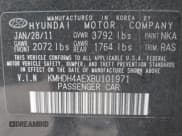 ✅ 2011 Hyundai Elantra GLS • VIN: KMHDH4AEXBU101971 • Lot: 43596598. Listed on IAAI with 168,470 mi. Free auction sales archive from the USA and detailed vehicle history report at DreamBid. Image 9.