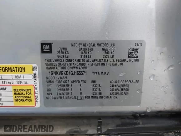 ✅ 2016 Chevrolet Traverse LT • VIN: 1GNKVGKD1GJ165571 • Lot: 43385571. Wystawiony na IAAI z przebiegiem 164 751 mil. Bezpłatny archiwum sprzedaży aukcyjnych z USA i szczegółowy raport historii pojazdu na DreamBid. Zdjęcie 9.