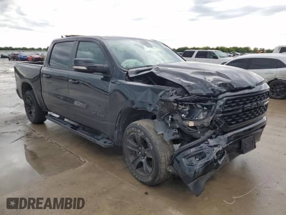 2022 Ram 1500 Lone Star with VIN 1C6SRFFT1NN313174, listed as a Copart auction lot 54848835 with 36,055 mi miles and Clean title. Bid and sale history available at DreamBid. Image 4.