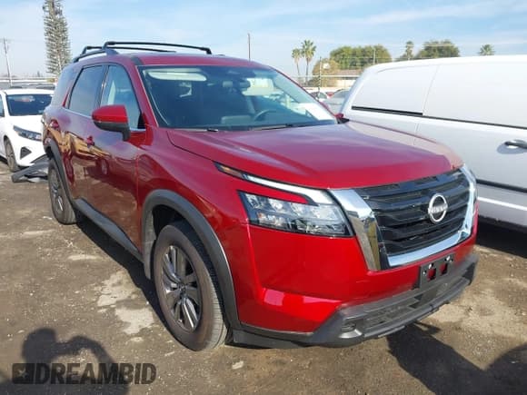 ✅ 2024 Nissan Pathfinder SV • VIN: 5N1DR3BB1RC308356 • Lot: 43646812. Listed on IAAI with 2,319 mi. Free auction sales archive from the USA and detailed vehicle history report at DreamBid. Image 1.