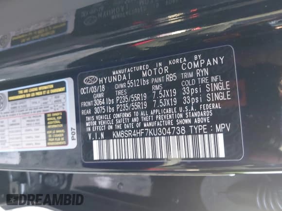 ✅ 2019 Hyundai Santa Fe Limited Ultimate • VIN: KM8SR4HF7KU304738 • Лот: 41829765. Опубликован ранее на IAAI с пробегом 66 000 миль. Бесплатный доступ к архиву аукционных продаж из США и подробный отчёт об истории автомобиля на DreamBid. Изображение 9.