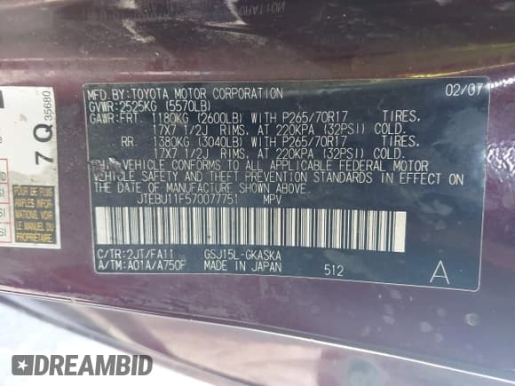 ✅ 2007 Toyota FJ Cruiser • VIN: JTEBU11F570077751 • Lot: 41754323. Wystawiony na IAAI z przebiegiem 284 137 mil. Bezpłatny archiwum sprzedaży aukcyjnych z USA i szczegółowy raport historii pojazdu na DreamBid. Zdjęcie 9.