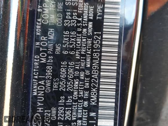 2022 Hyundai Kona SE with VIN KM8K22AB9NU819521, listed as a Copart auction lot 81771675 with 8,530 mi miles and Salvage title. Bid and sale history available at DreamBid. Image 14.