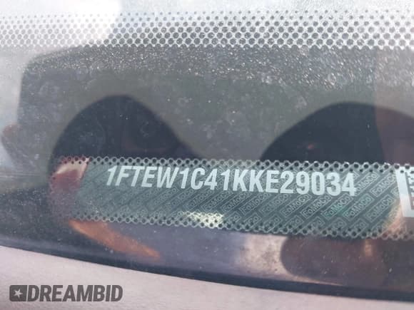 ✅ 2019 Ford F-150 XL • VIN: 1FTEW1C41KKE29034 • Lot: 42082138. Listed on IAAI with 85,674 mi. Free auction sales archive from the USA and detailed vehicle history report at DreamBid. Image 9.