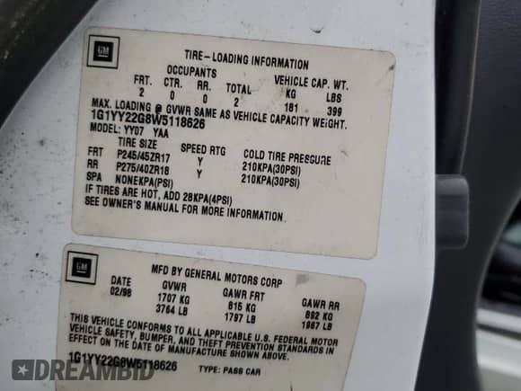 ✅ 1998 Chevrolet Corvette • VIN: 1G1YY22G8W5118626 • Lot: 80946465. Wystawiony na Copart z przebiegiem 133 198 mil mil. Skorzystaj z bezpłatnego archiwum sprzedaży aukcyjnych z USA i zobacz szczegółowy raport historii pojazdu na DreamBid. Zdjęcie 12.