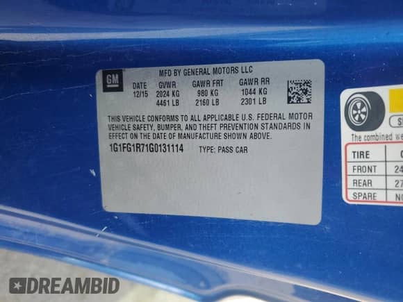 2016 Chevrolet Camaro 2SS z VIN 1G1FG1R71G0131114, wystawiony jako Copart lot #69087245 z przebiegiem 52 499 mil mil oraz Szkoda całkowita • Salvage title. Historia ofert i sprzedaży dostępna na DreamBid. Obrazek 12.