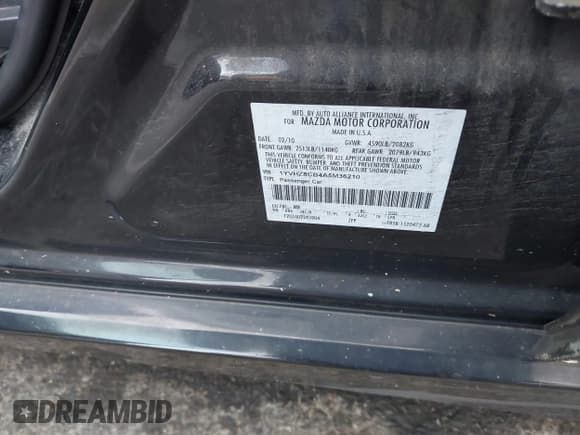 ✅ 2010 Mazda 6 S Touring Plus • VIN: 1YVHZ8CB4A5M36210 • Lot: 43517028. Wystawiony na IAAI z przebiegiem 146 741 mil. Bezpłatny archiwum sprzedaży aukcyjnych z USA i szczegółowy raport historii pojazdu na DreamBid. Zdjęcie 9.