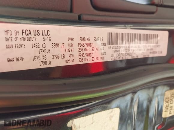 ✅ 2016 Jeep Grand Cherokee Laredo • VIN: 1C4RJFAG1GC443222 • Лот: 43361673. Опубликован ранее на IAAI с пробегом 117 058 миль. Бесплатный доступ к архиву аукционных продаж из США и подробный отчёт об истории автомобиля на DreamBid. Изображение 9.