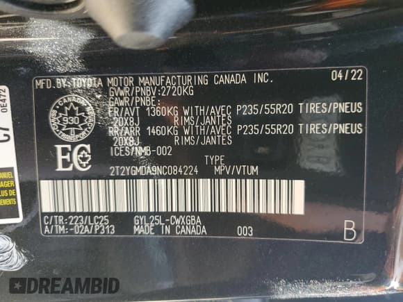 ✅ 2022 Lexus RX 450h F Sport • VIN: 2T2YGMDA9NC084224 • Lot: 84522725. Listed on Copart with 25,007 mi. Free auction sales archive from the USA and detailed vehicle history report at DreamBid. Image 12.