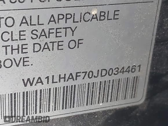 ✅ 2018 Audi Q7 Premium Plus • VIN: WA1LHAF70JD034461 • Lot: 42926156. Wystawiony na IAAI z przebiegiem 129 240 mil. Bezpłatny archiwum sprzedaży aukcyjnych z USA i szczegółowy raport historii pojazdu na DreamBid. Zdjęcie 9.