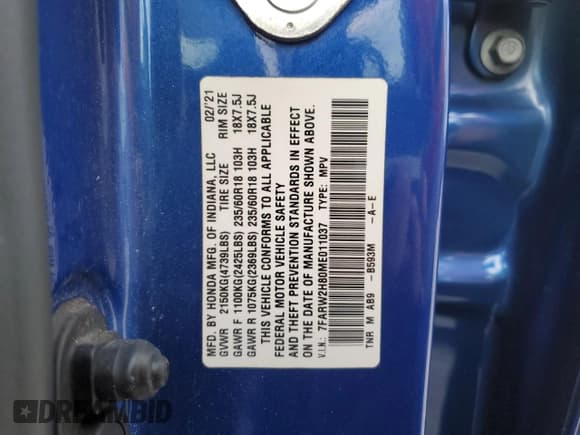 ✅ 2021 Honda CR-V EX-L • VIN: 7FARW2H80ME011037 • Лот: 85866455. Опубликован ранее на Copart с пробегом 123 757 миль. Бесплатный доступ к архиву аукционных продаж из США и подробный отчёт об истории автомобиля на DreamBid. Изображение 14.