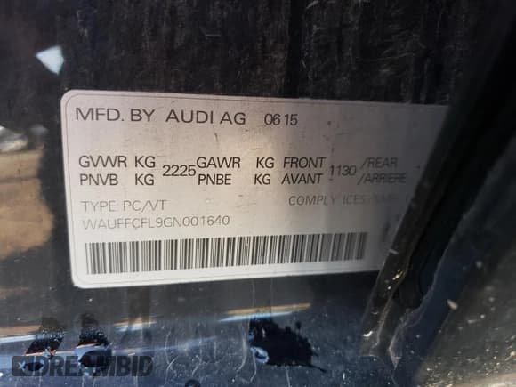 ✅ 2016 Audi A4 Progressiv • VIN: WAUFFCFL9GN001640 • Лот: 70021225. Опубликован ранее на Copart с пробегом 211 408 миль. Бесплатный доступ к архиву аукционных продаж из США и подробный отчёт об истории автомобиля на DreamBid. Изображение 12.