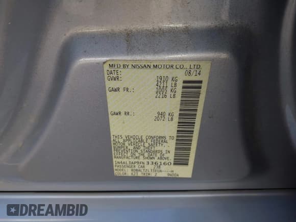 ✅ 2015 Nissan Altima S • VIN: 1N4AL3AP9FN336160 • Lot: 43495125. Wystawiony na IAAI z przebiegiem 117 465 mil. Bezpłatny archiwum sprzedaży aukcyjnych z USA i szczegółowy raport historii pojazdu na DreamBid. Zdjęcie 9.