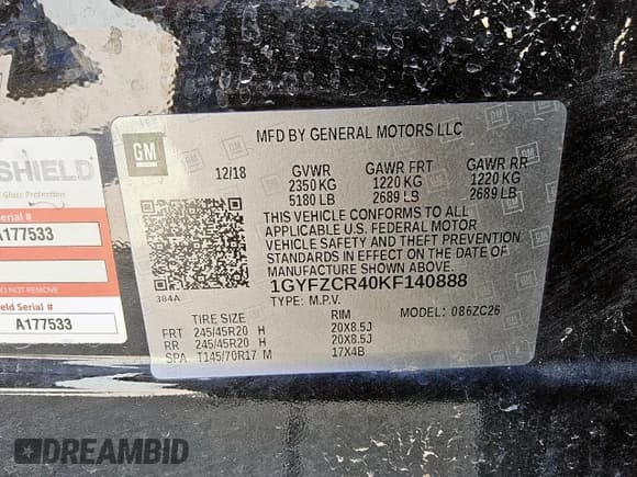 ✅ 2019 Cadillac XT4 FWD Premium Luxury • VIN: 1GYFZCR40KF140888 • Lot: 84876095. Listed on Copart with 96,274 mi. Free auction sales archive from the USA and detailed vehicle history report at DreamBid. Image 13.