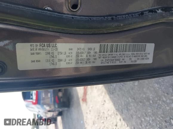 ✅ 2019 Dodge Journey SE • VIN: 3C4PDCBG0KT868682 • Lot: 43338811. Wystawiony na IAAI z przebiegiem 89 649 mil. Bezpłatny archiwum sprzedaży aukcyjnych z USA i szczegółowy raport historii pojazdu na DreamBid. Zdjęcie 9.