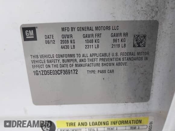 2012 Chevrolet Malibu 2LT z VIN 1G1ZD5E03CF369172, wystawiony jako IAAI lot #43084805 z przebiegiem 137 951 mil mil oraz . Historia ofert i sprzedaży dostępna na DreamBid. Obrazek 9.