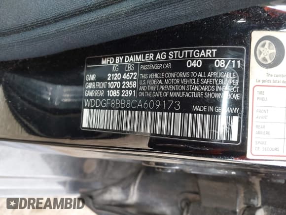 ✅ 2012 Mercedes-Benz C 300 Sport • VIN: WDDGF8BB8CA609173 • Lot: 43437585. Listed on IAAI with 120,384 mi. Free auction sales archive from the USA and detailed vehicle history report at DreamBid. Image 9.