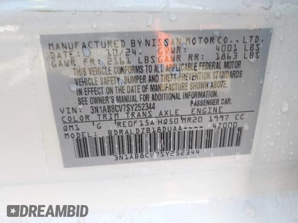 ✅ 2025 Nissan Sentra SV • VIN: 3N1AB8CV7SY252344 • Lot: 43420707. Wystawiony na IAAI z przebiegiem 11 751 mil. Bezpłatny archiwum sprzedaży aukcyjnych z USA i szczegółowy raport historii pojazdu na DreamBid. Zdjęcie 9.