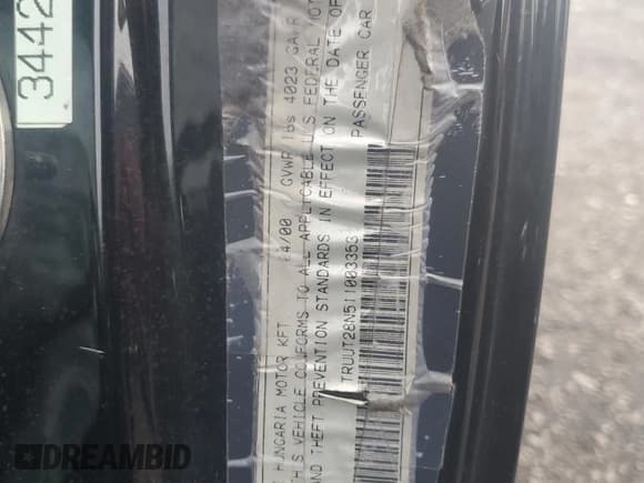 ✅ 2001 Audi TT • VIN: TRUUT28N511003353 • Lot: 59497445. Wystawiony na Copart z przebiegiem Nie podano. Bezpłatny archiwum sprzedaży aukcyjnych z USA i szczegółowy raport historii pojazdu na DreamBid. Zdjęcie 12.