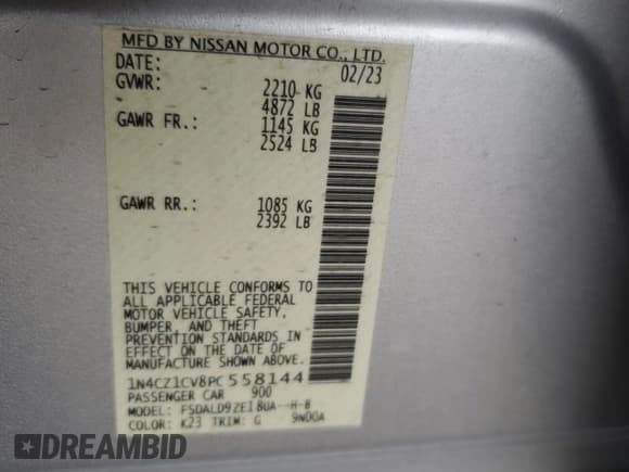 ✅ 2023 Nissan LEAF SV Plus • VIN: 1N4CZ1CV8PC558144 • Lot: 91886105. Wystawiony na Copart z przebiegiem 23 341 mil. Bezpłatny archiwum sprzedaży aukcyjnych z USA i szczegółowy raport historii pojazdu na DreamBid. Zdjęcie 14.