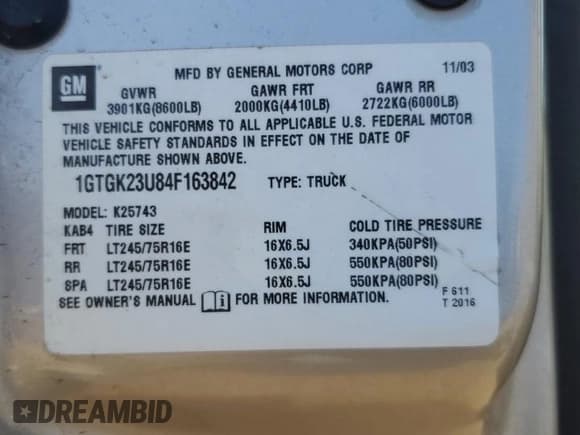 ✅ 2004 GMC Sierra 2500 SLE • VIN: 1GTGK23U84F163842 • Lot: 47325145. Wystawiony na Copart z przebiegiem Nie podano. Bezpłatny archiwum sprzedaży aukcyjnych z USA i szczegółowy raport historii pojazdu na DreamBid. Zdjęcie 13.