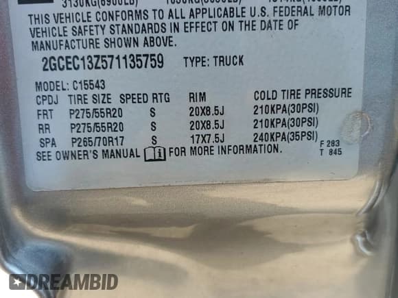 ✅ 2007 Chevrolet Silverado 1500 LT2 • VIN: 2GCEC13Z571135759 • Lot: 66326164. Listed on Copart with 132,065 mi. Free auction sales archive from the USA and detailed vehicle history report at DreamBid. Image 14.