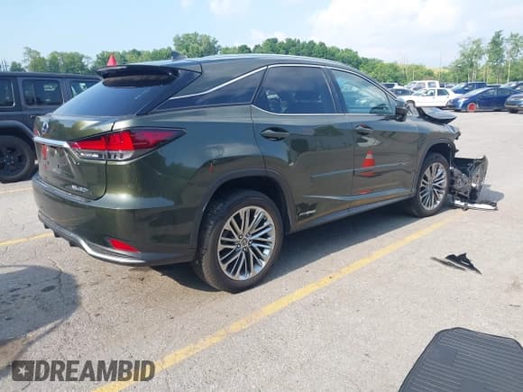 ✅ 2022 Lexus RX 450h • VIN: 2T2JGMDA1NC077818 • Lot: 42568671. Listed on IAAI with 67,734 mi. Free auction sales archive from the USA and detailed vehicle history report at DreamBid. Image 4.