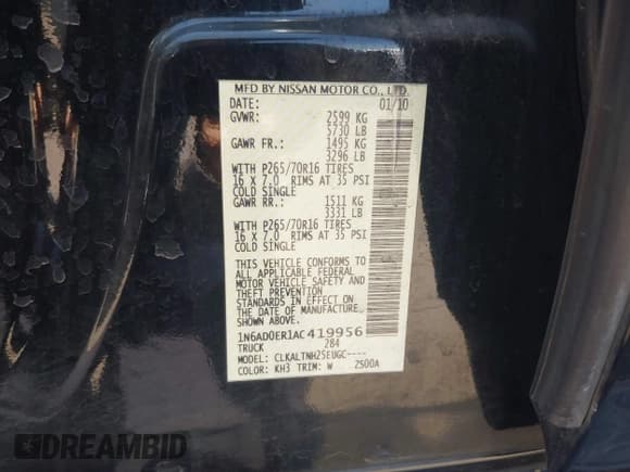 ✅ 2010 Nissan Frontier SE • VIN: 1N6AD0ER1AC419956 • Лот: 42921056. Опубликован ранее на IAAI с пробегом Не указан. Бесплатный доступ к архиву аукционных продаж из США и подробный отчёт об истории автомобиля на DreamBid. Изображение 9.