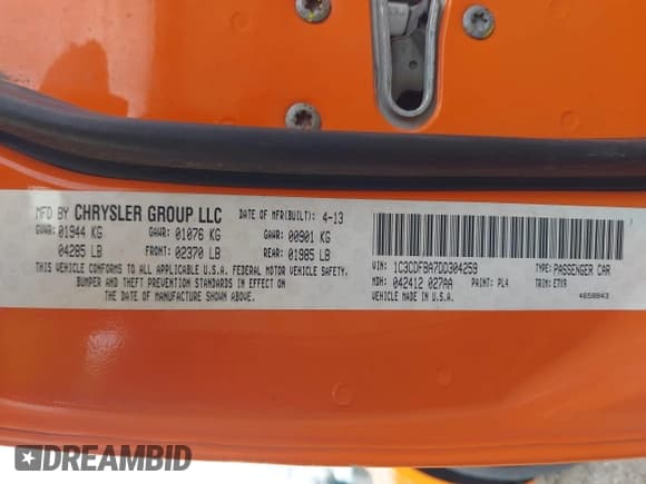 ✅ 2013 Dodge Dart SXT • VIN: 1C3CDFBA7DD304259 • Лот: 42118123. Опубликован ранее на IAAI с пробегом 192 408 миль. Бесплатный доступ к архиву аукционных продаж из США и подробный отчёт об истории автомобиля на DreamBid. Изображение 9.