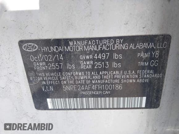 ✅ 2015 Hyundai Sonata SE • VIN: 5NPE24AF4FH100186 • Лот: 43355805. Опубликован ранее на IAAI с пробегом 118 164 миль. Бесплатный доступ к архиву аукционных продаж из США и подробный отчёт об истории автомобиля на DreamBid. Изображение 9.