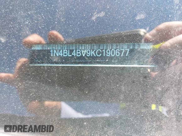 ✅ 2019 Nissan Altima S • VIN: 1N4BL4BV9KC190677 • Lot: 43294421. Listed on IAAI with 123,801 mi. Free auction sales archive from the USA and detailed vehicle history report at DreamBid. Image 9.