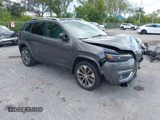 ✅ 2019 Jeep Cherokee Overland • VIN: 1C4PJMJX0KD352215 • Lot: 43790339. Listed on IAAI with 120,596 mi. Free auction sales archive from the USA and detailed vehicle history report at DreamBid. Image 1.