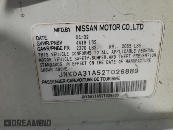 ✅ 2002 Infiniti I35 Luxury • VIN: JNKDA31A52T026889 • Лот: 90062005. Опубликован ранее на Copart с пробегом Не указан. Бесплатный доступ к архиву аукционных продаж из США и подробный отчёт об истории автомобиля на DreamBid. Изображение 12.