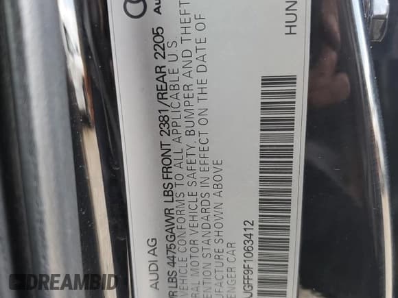 ✅ 2015 Audi A3 Premium • VIN: WAUAJGFF9F1063412 • Lot: 68279155. Listed on Copart with 169,412 mi. Free auction sales archive from the USA and detailed vehicle history report at DreamBid. Image 12.